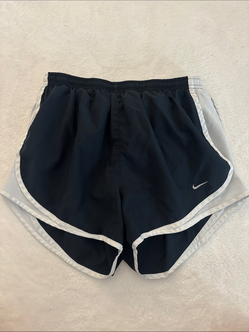Nike Women's Navy Blue Athletic Shorts with White Trim